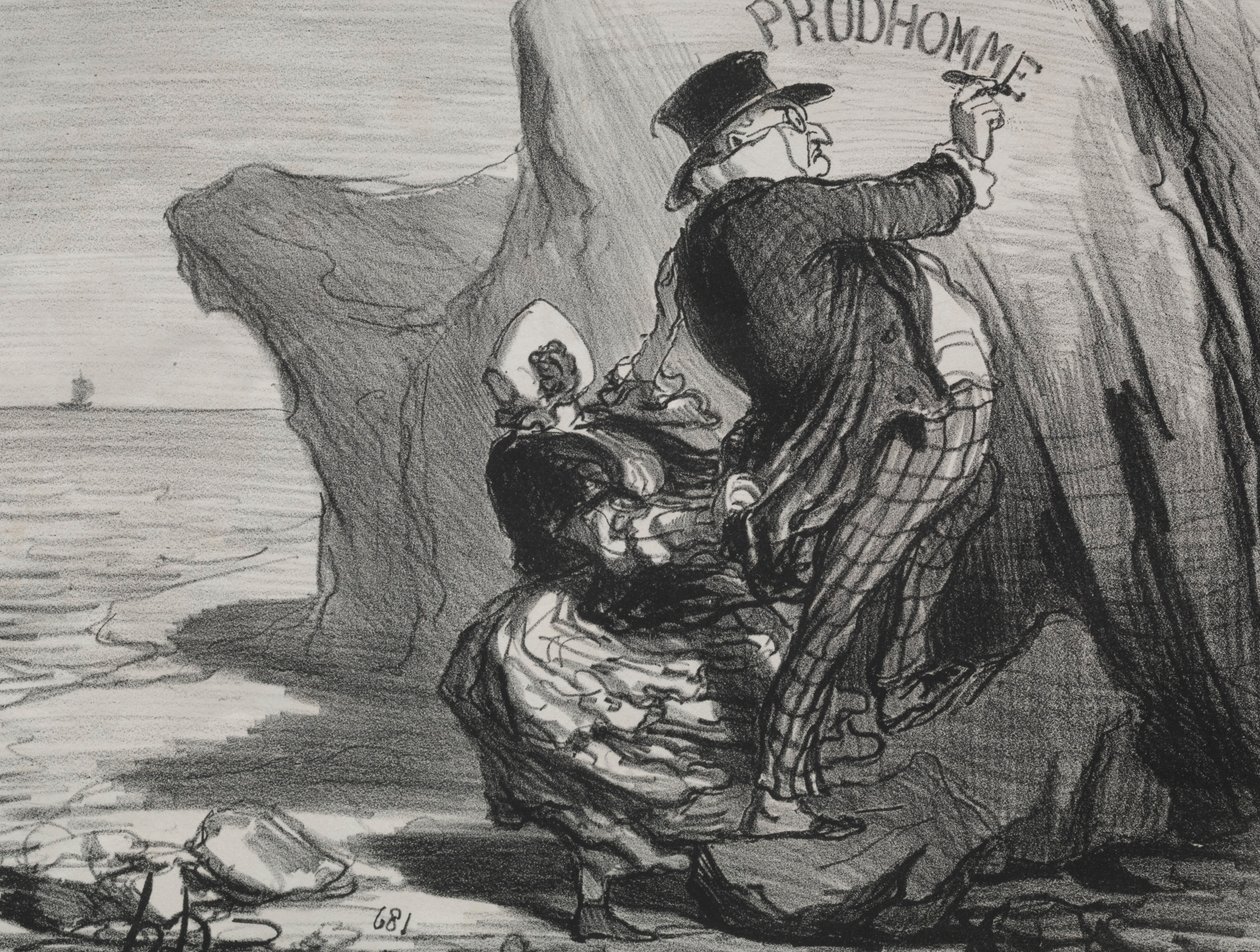 Dobrá buržoazní deska 3: Chci zanechat nehynoucí památku naší návštěvy..., 1854. od Honoré Daumier