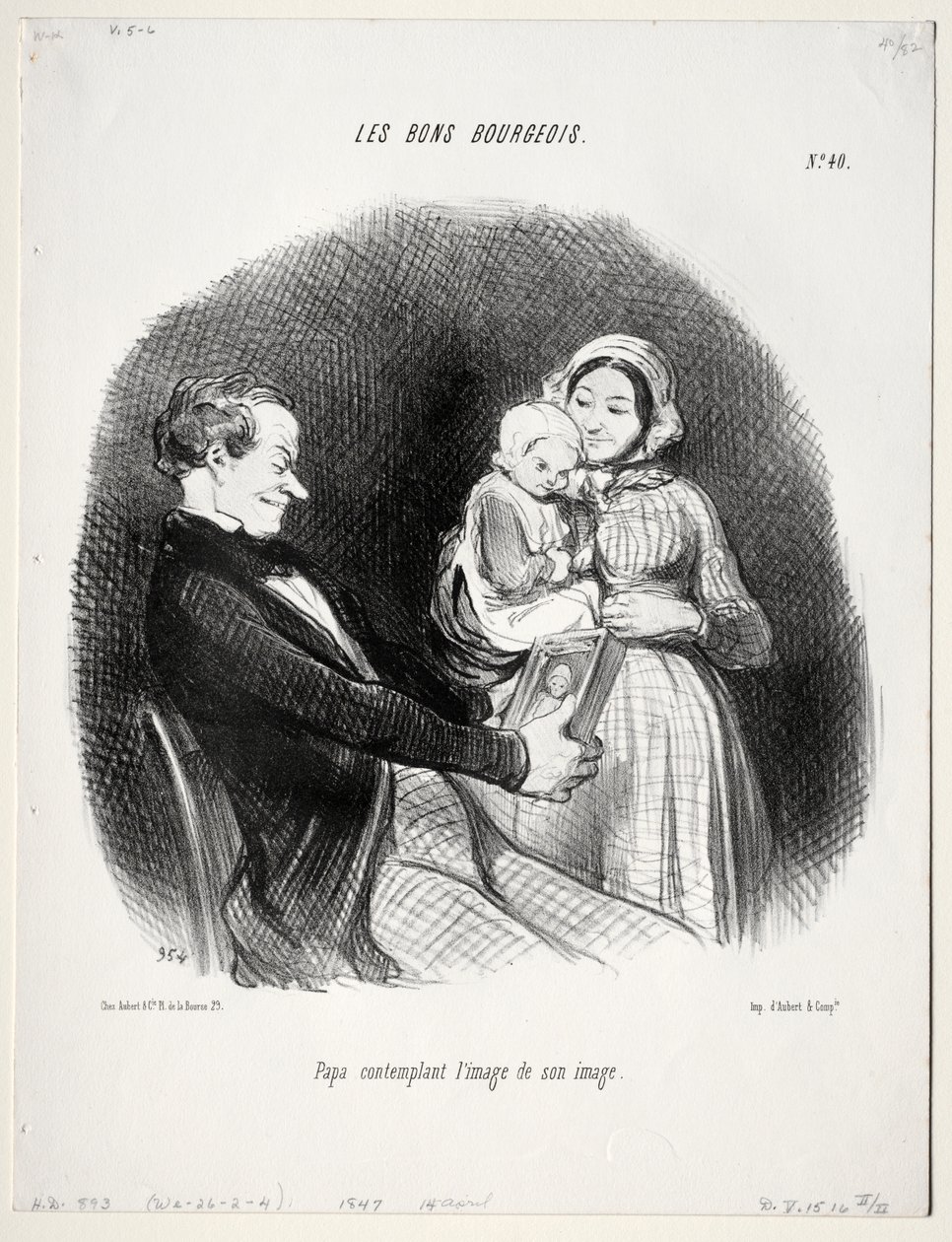 The Good Bourgeois, deska 40: Papa uvažuje o podobě své podoby od Honoré Daumier