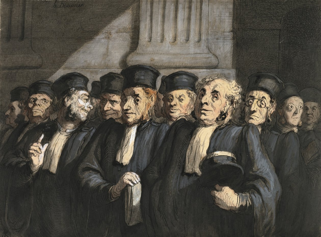 Právníci pro prokuraturu, počátek 60. let 19. století od Honoré Daumier