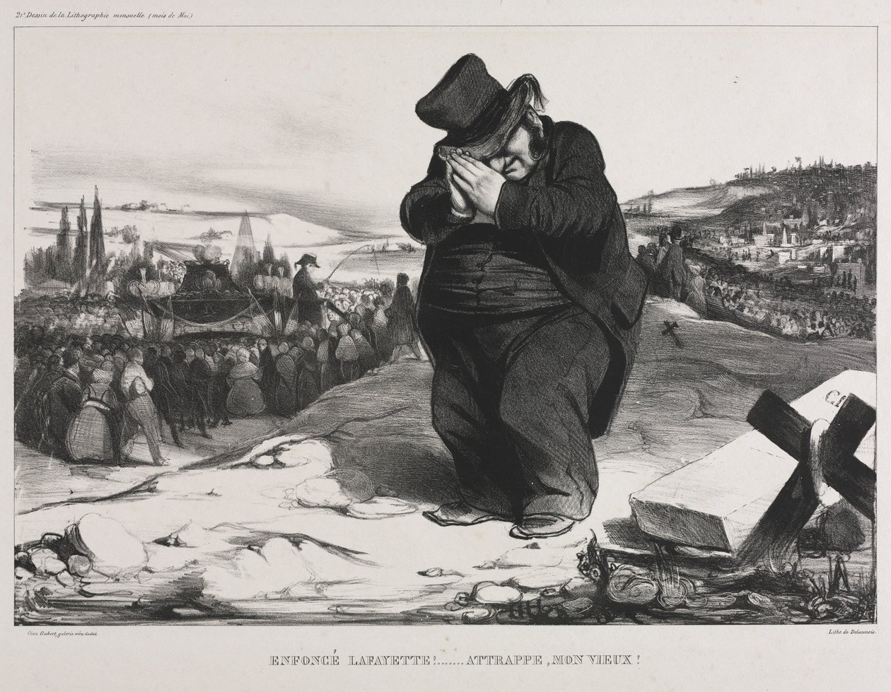 Měsíční asociace deska 22: Failed Lafayette! Slouží ti správně, můj starý příteli!, 1834. od Honoré Daumier
