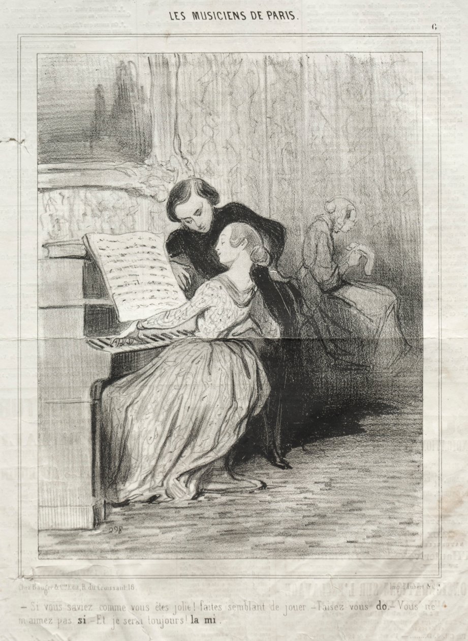 The Musicians of Paris, deska 6: Kdybyste věděli, jak jste krásní!, 6. března 1841. od Honoré Daumier