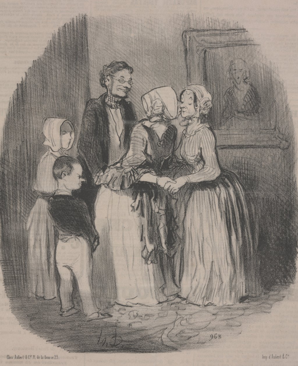 Povinná novoroční návštěva u tety Rabourdin od Honoré Daumier