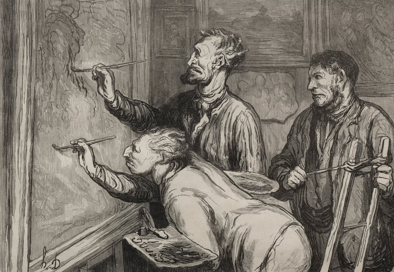 Malíři: Poslední tah štětcem, expozice z roku 1868. od Honoré Daumier