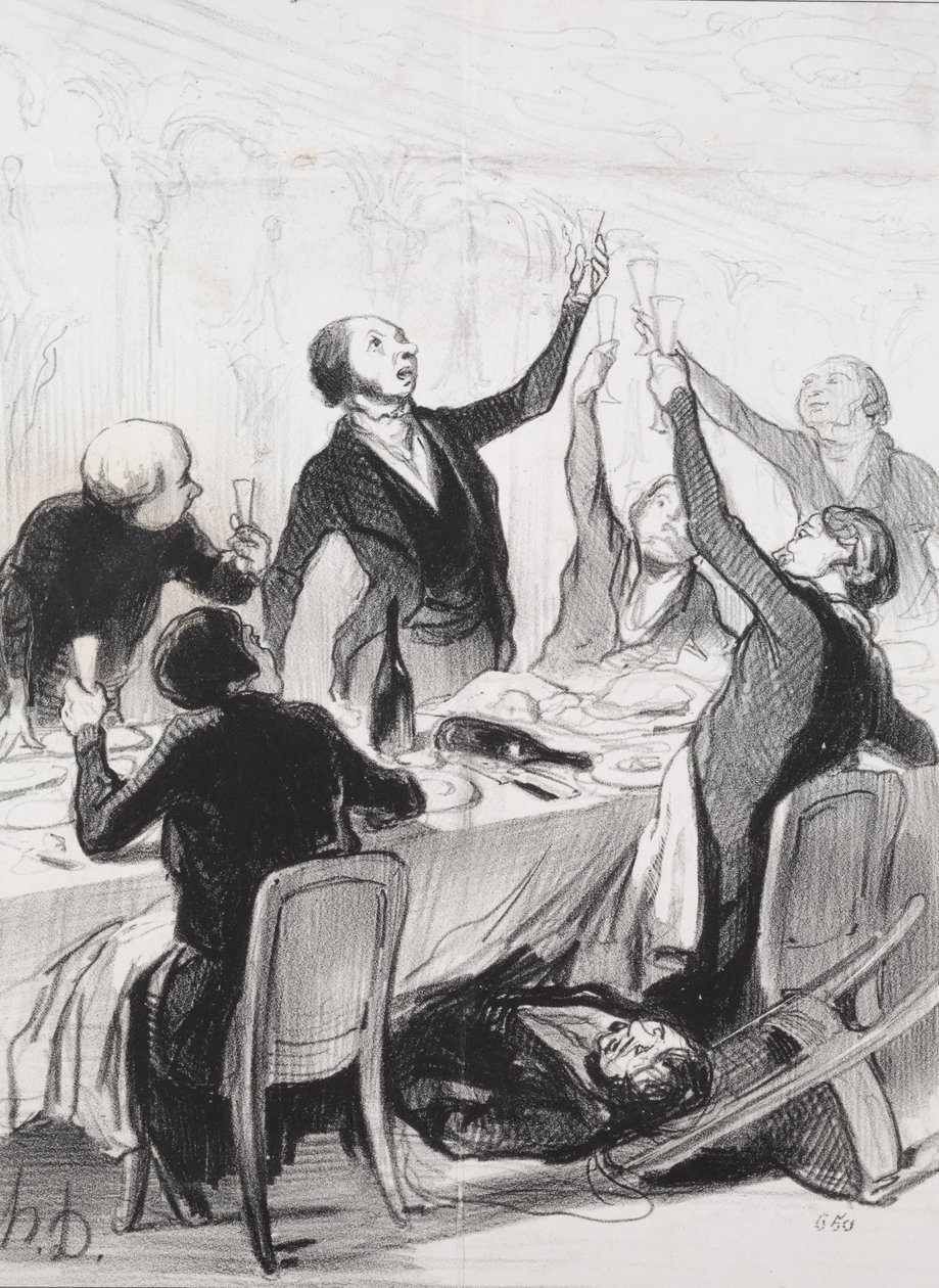 The Philanthropists of the Day, deska 8: A 43d Toast...to the Temperance Society, 1844. od Honoré Daumier