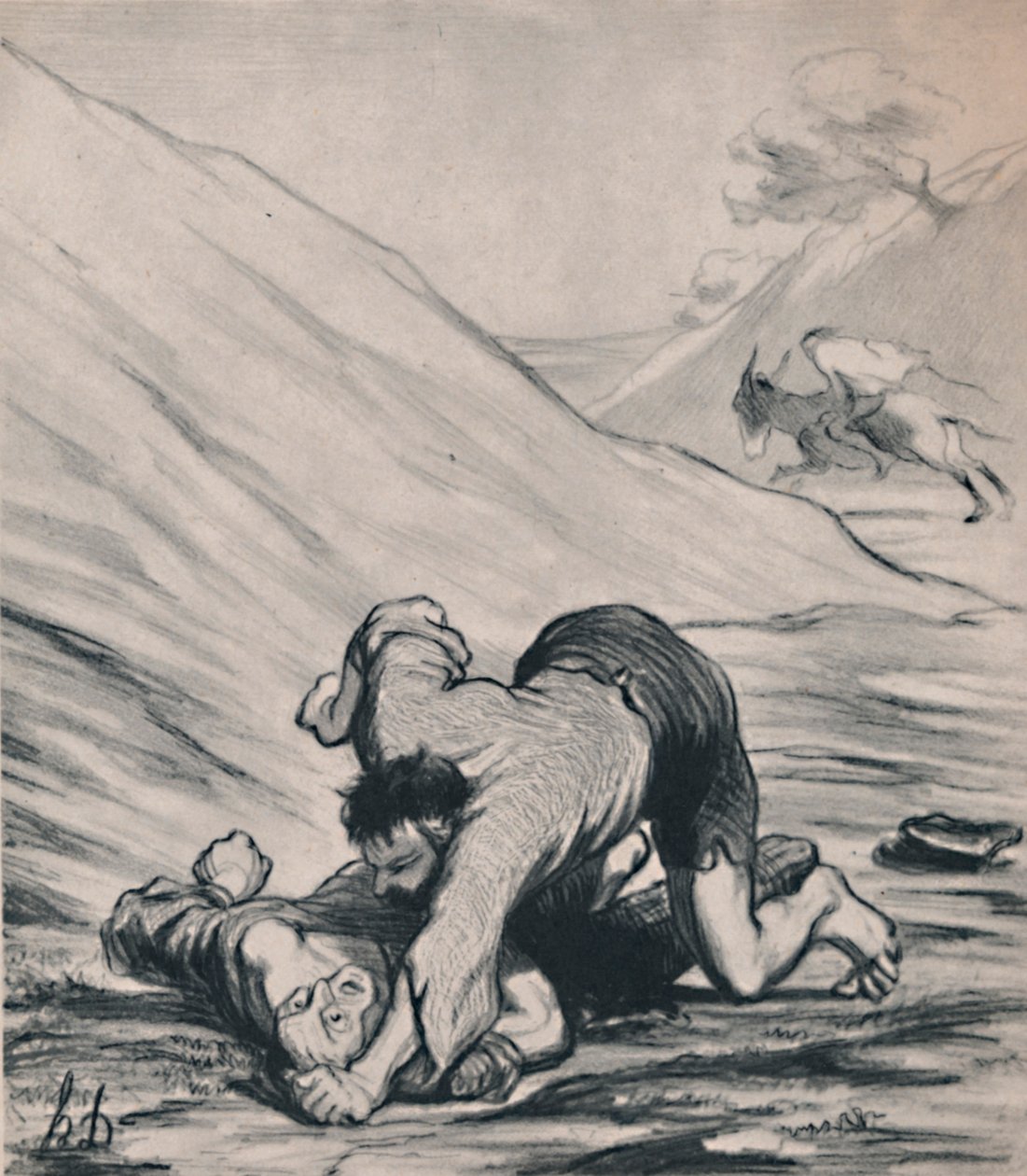 Loupežníci a osel, cca 1860, 1946. od Honoré Daumier