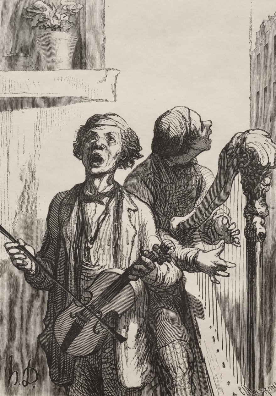 The Singers: Street Singers.  od Honoré Daumier