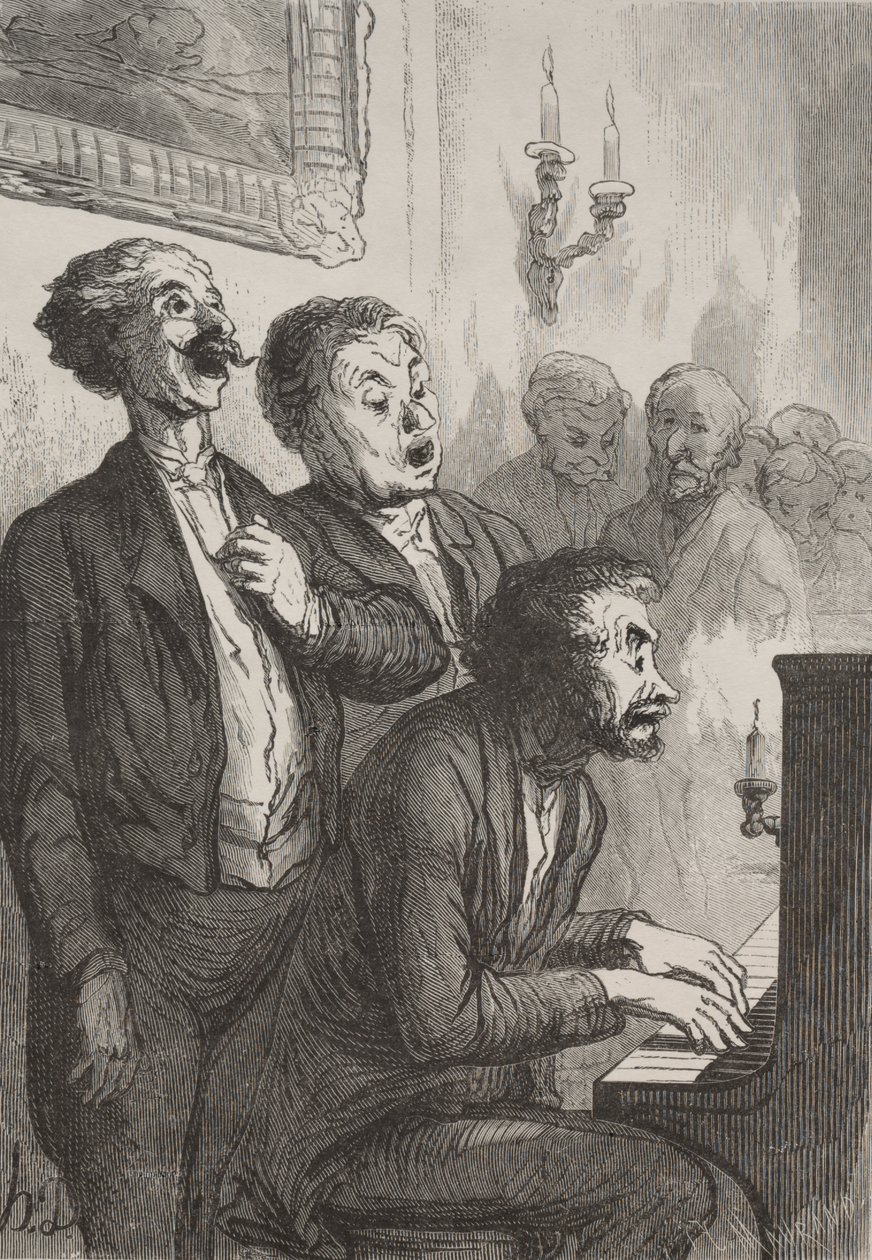 The Singers: The Singers in the Salon od Honoré Daumier