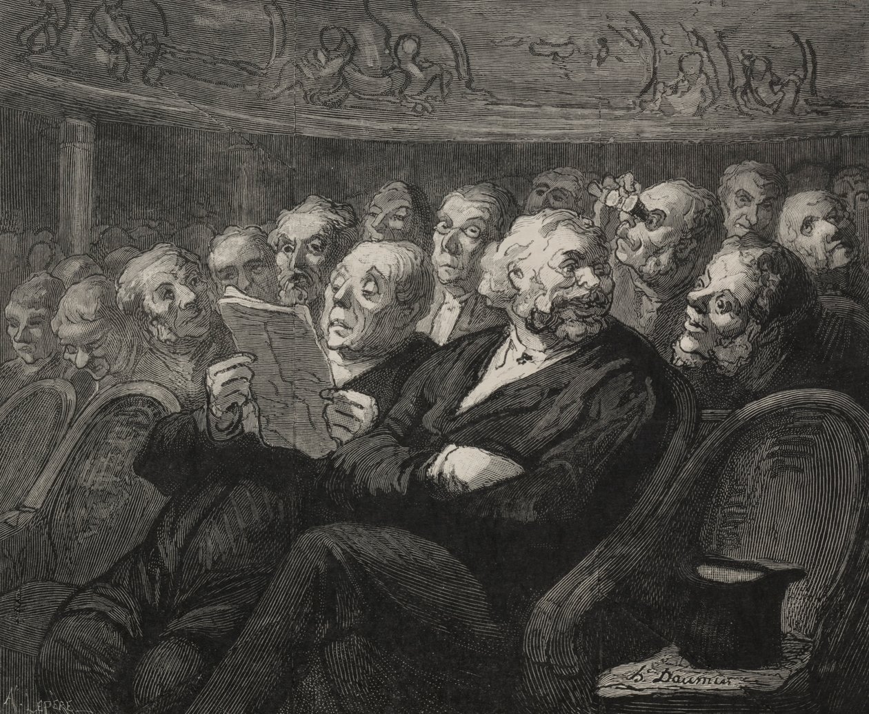 Divadlo: Orchestra Pit. od Honoré Daumier
