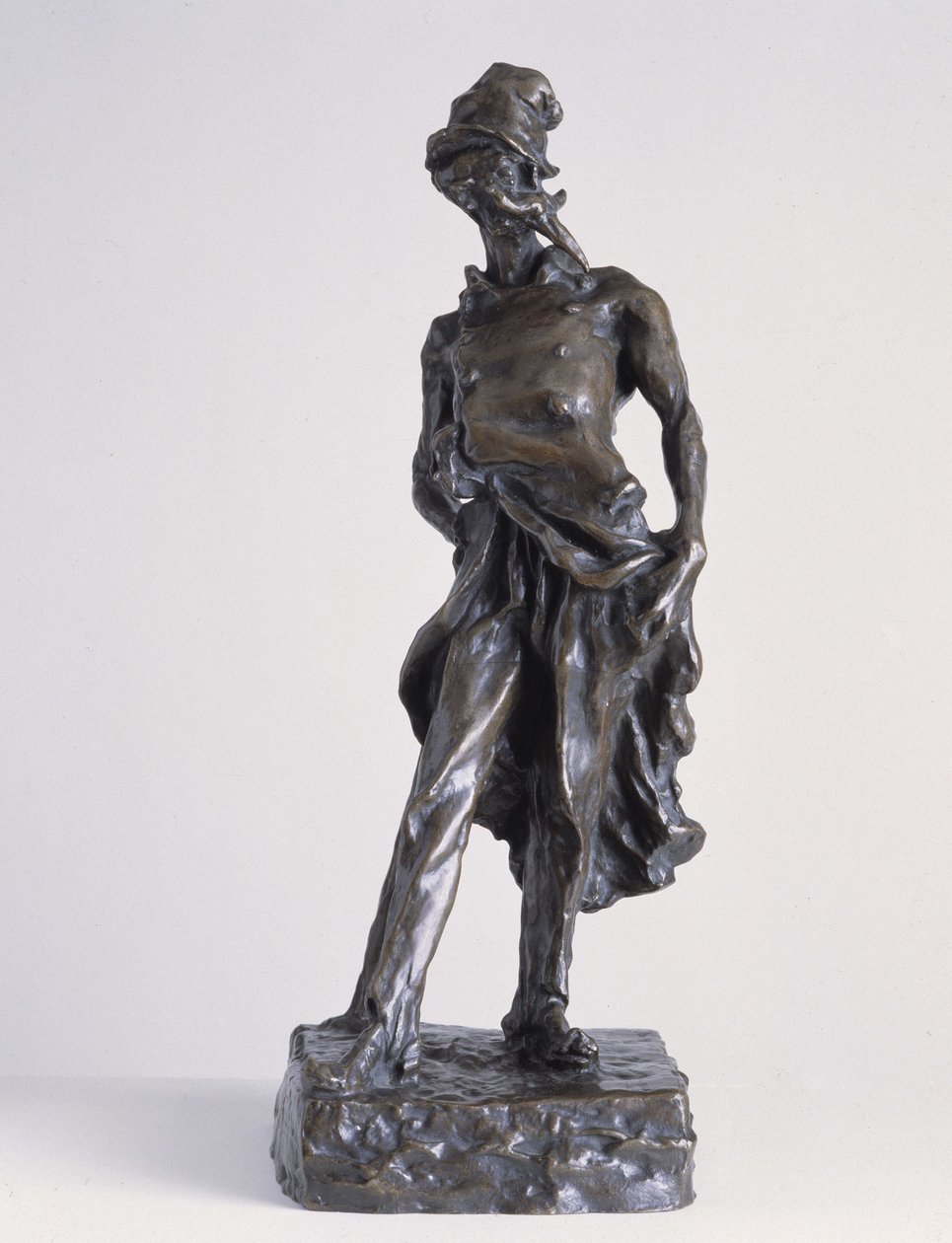 Ratapoil, politický karikaturista představující hrobaře republiky. Bronzová socha s pískem od Honore Daumiera (1808-1879) od Honoré Daumier