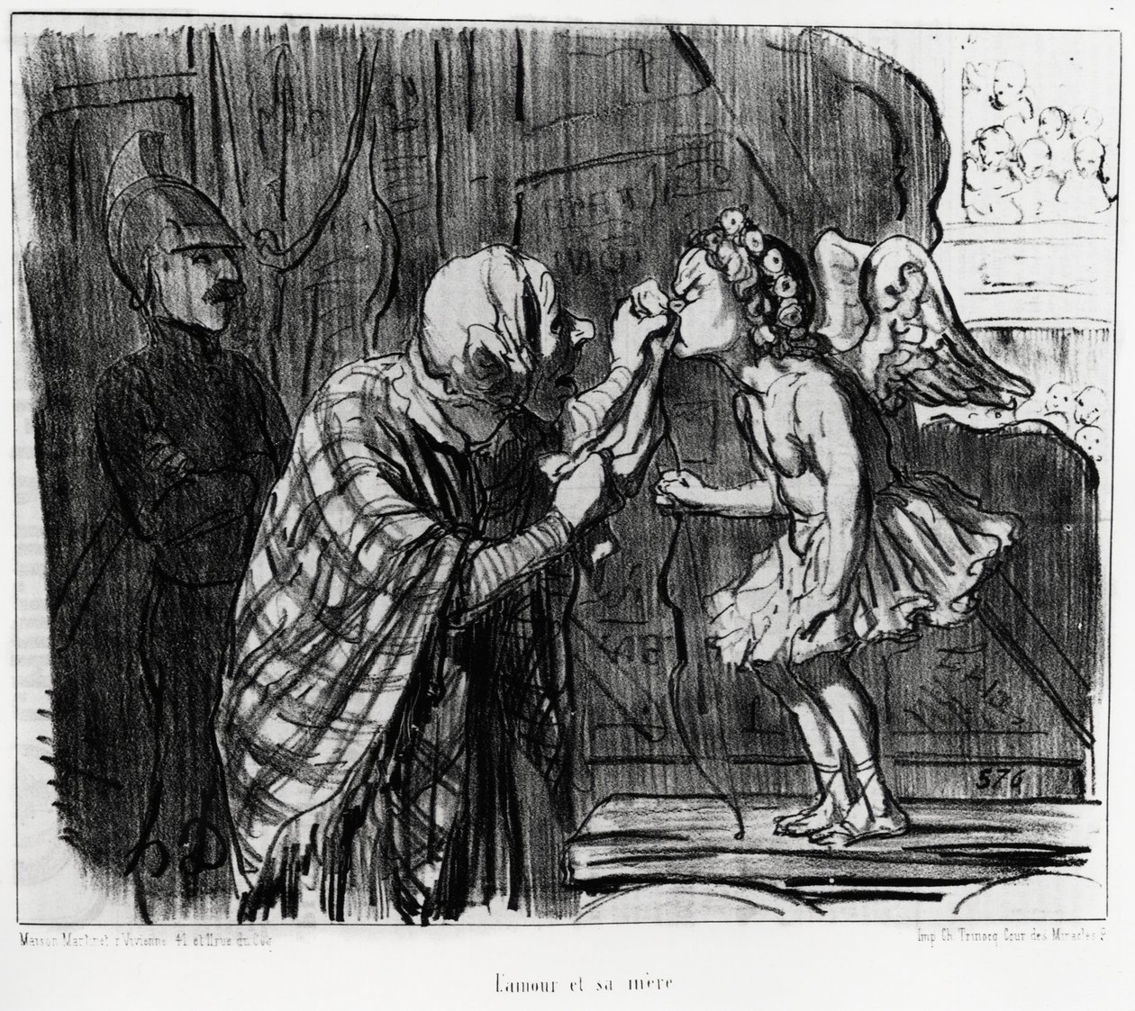 Divadelní skica: láska a matka. Illustration d