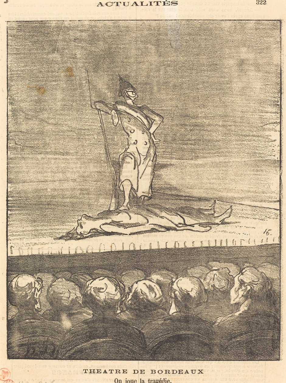 Bordeaux Theatre - hrajeme tragédii od Honoré Daumier
