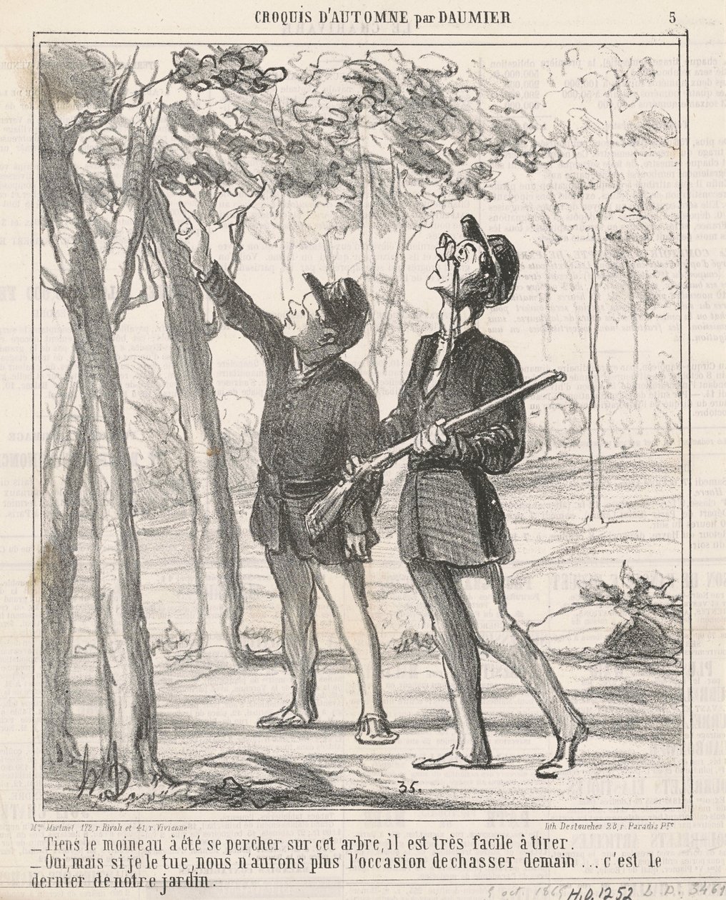 Tady se posadil vrabec od Honoré Daumier