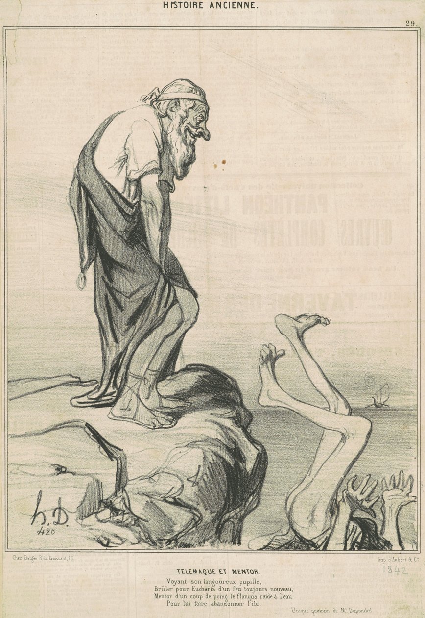 Telemachus a mentor od Honoré Daumier