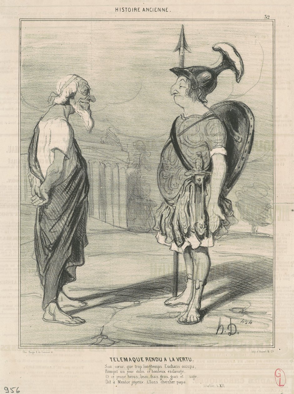 Telemachus obnoven ke ctnosti od Honoré Daumier