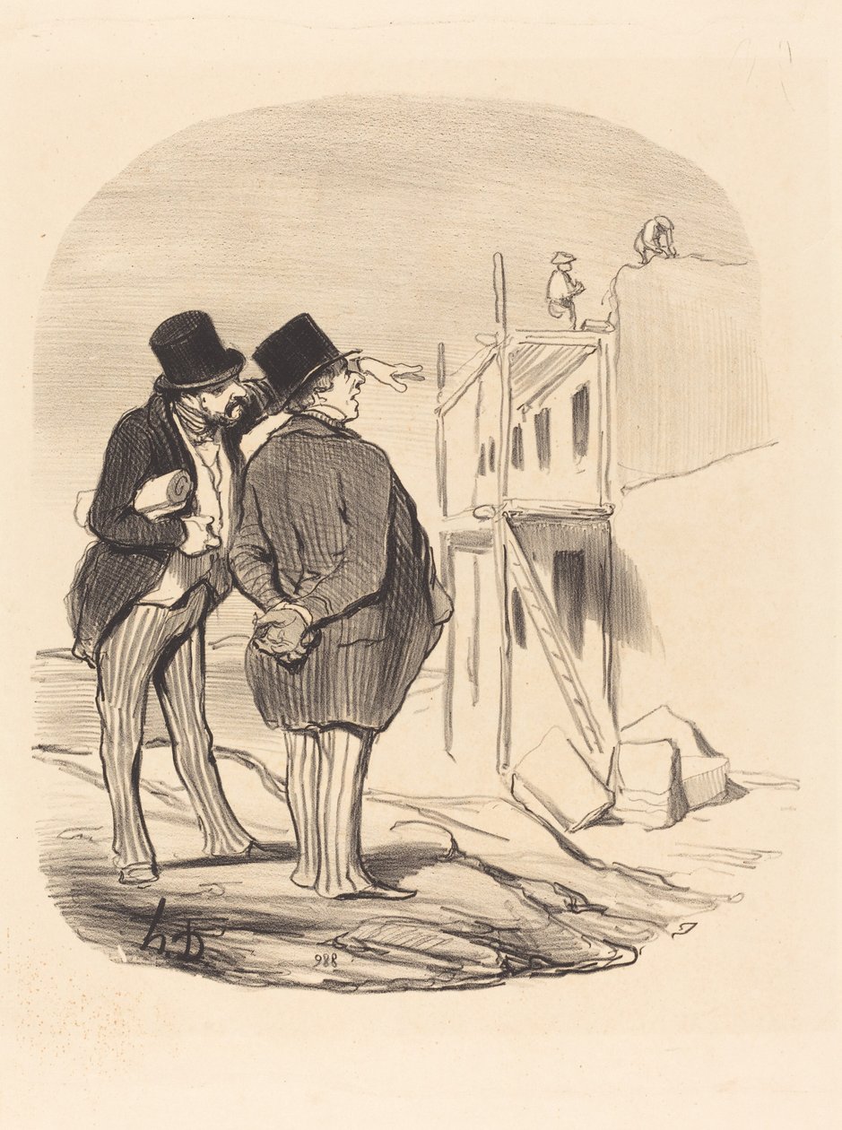Dva muži uprostřed ruin od Honoré Daumier