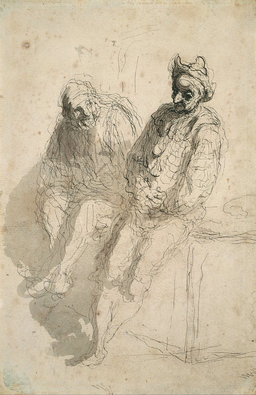 Dvě saltimbanky od Honoré Daumier