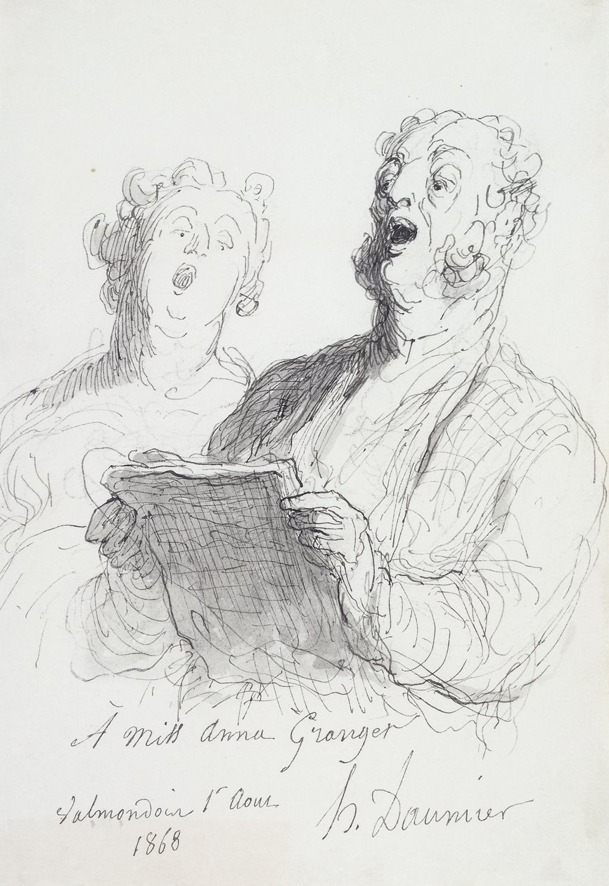 Dva zpěváci; Dva zpěváci, 1868 od Honoré Daumier