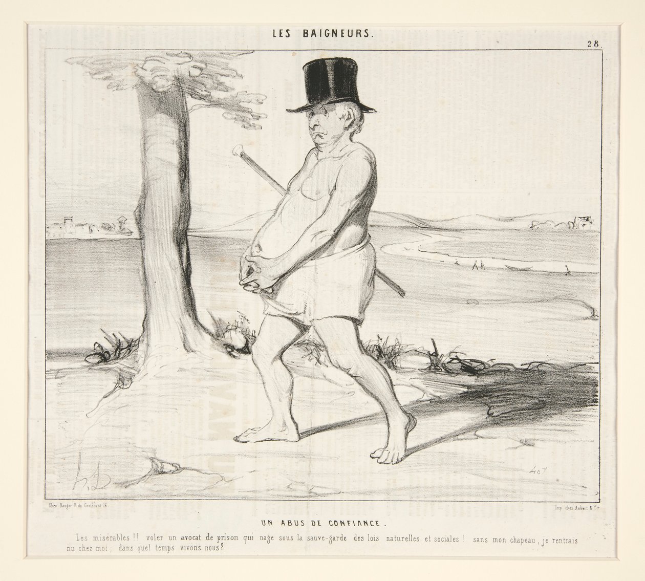 Porušení důvěry. Ubohý!! okrást z vězení právníka, který plave pod ochranou přírodních a společenských zákonů! od Honoré Daumier