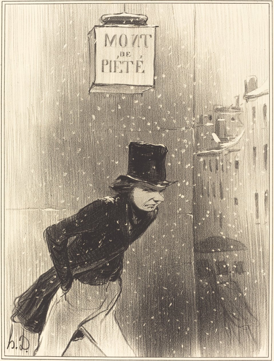 Gentleman pod svým obchodem od Honoré Daumier