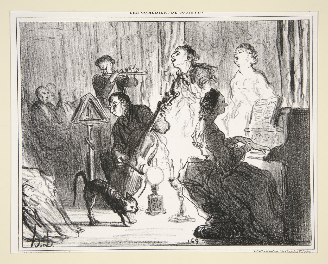 Orchestra in a Very Comme il faut House, no. 8 Komediantů společnosti od Honoré Daumier