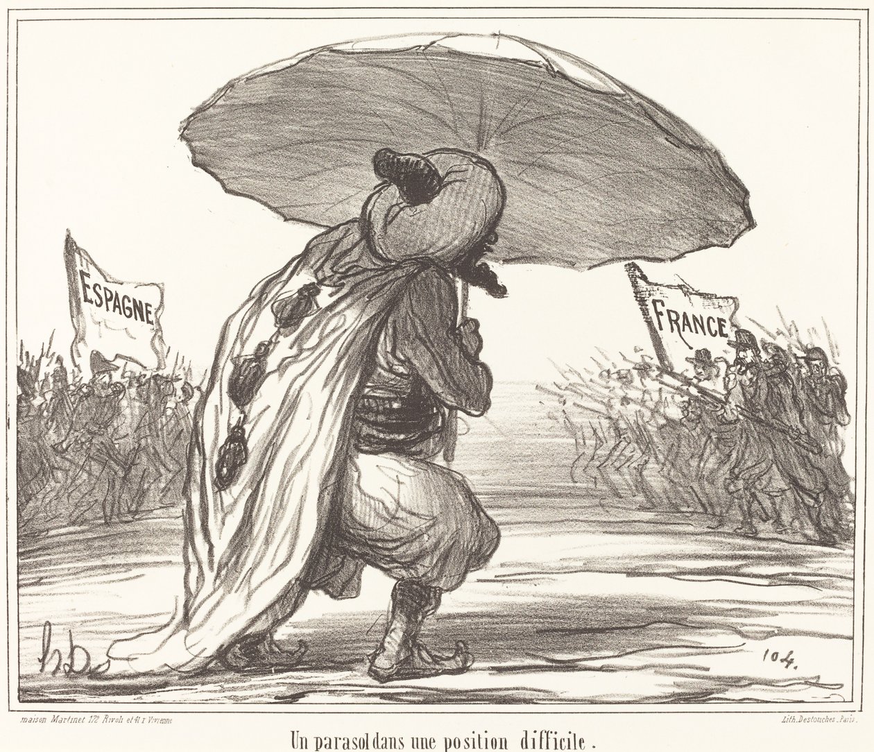 Slunečník v obtížné pozici od Honoré Daumier