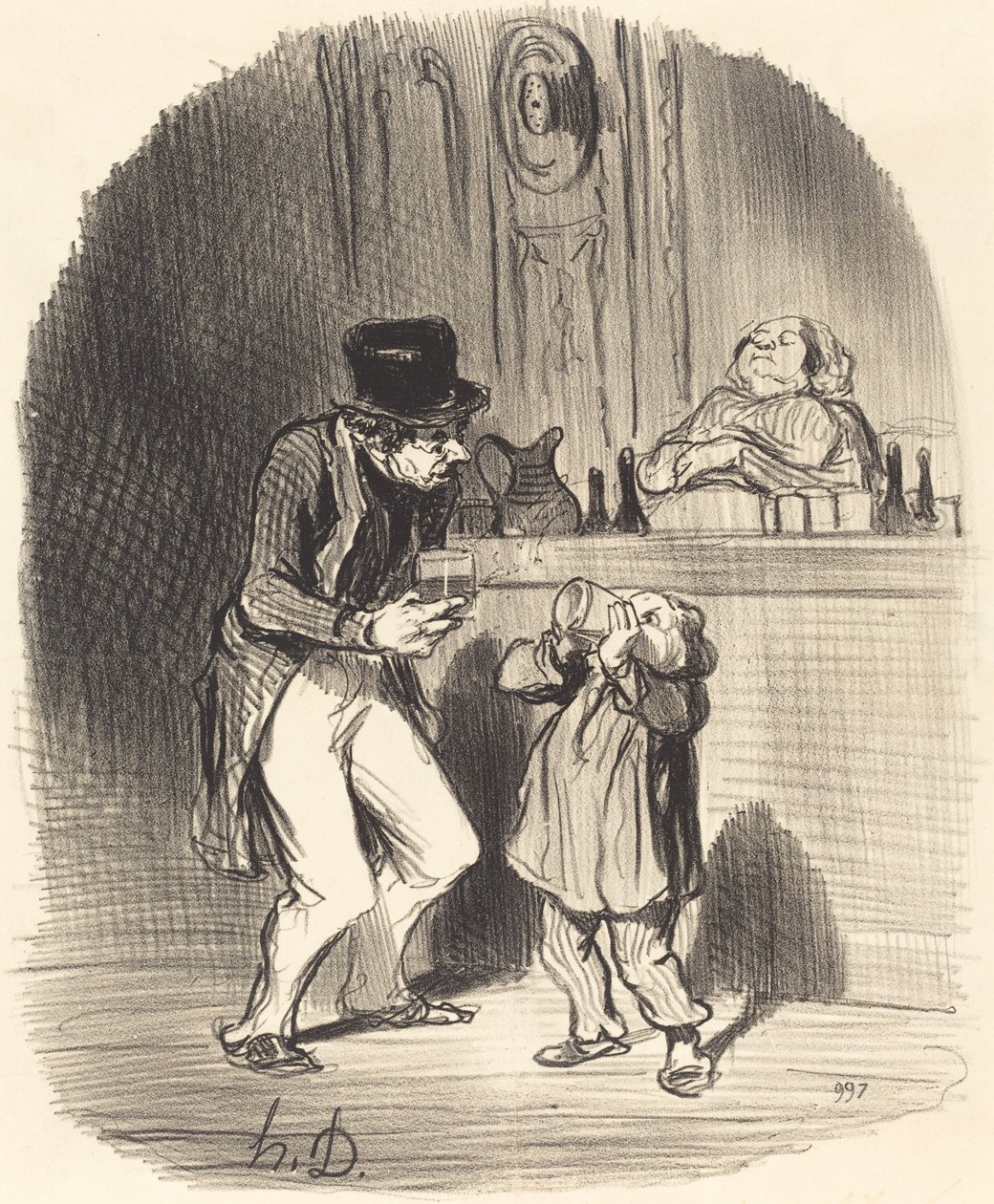 Otec, který nutí svého syna vysát... od Honoré Daumier