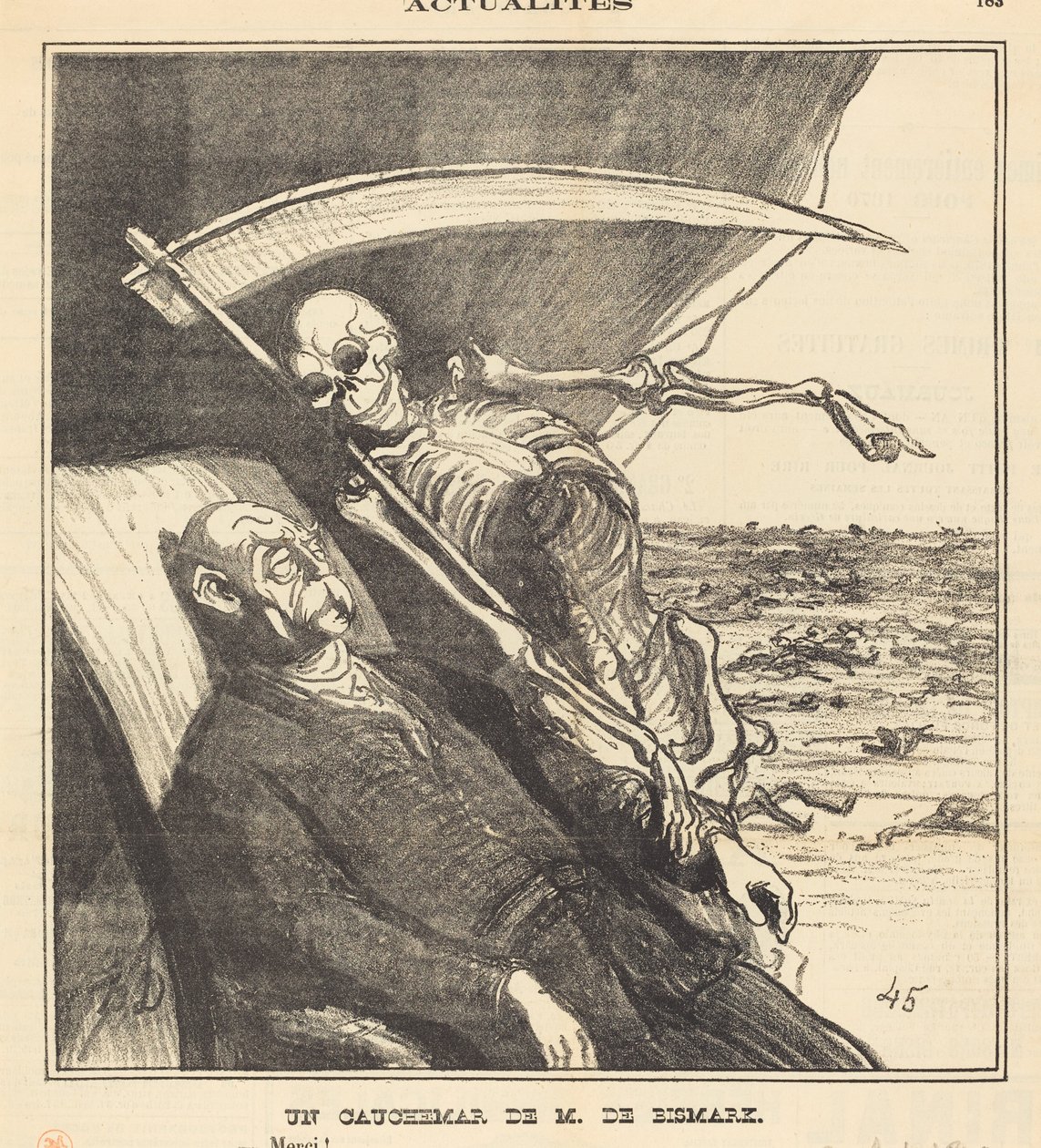 Noční můra pana Bismarcka od Honoré Daumier