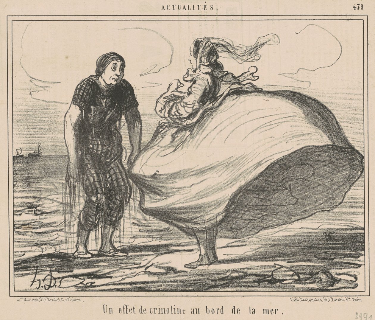 Efekt krinolíny u moře od Honoré Daumier