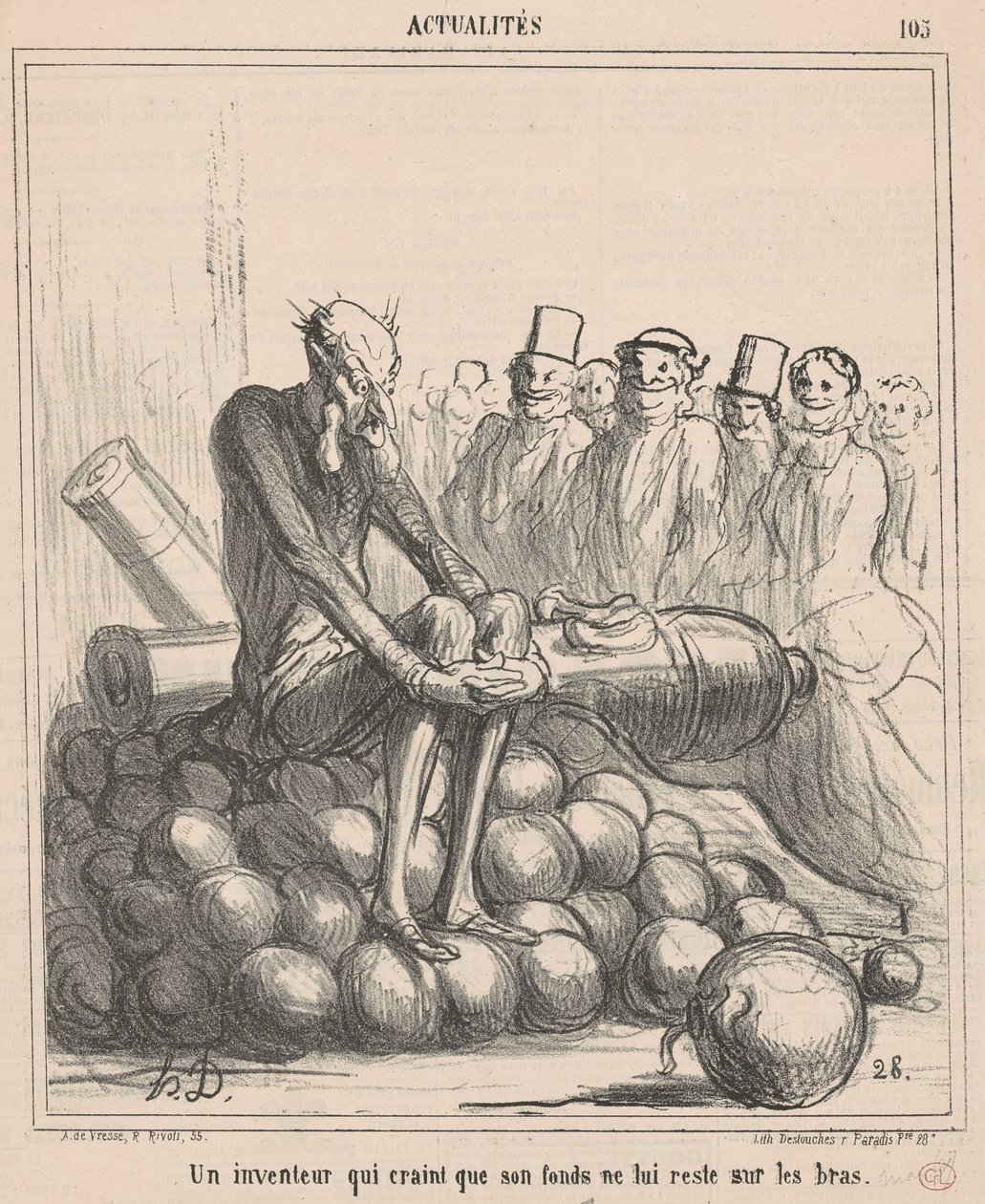 Vynálezce, který se bojí, že jeho fond zůstane... od Honoré Daumier