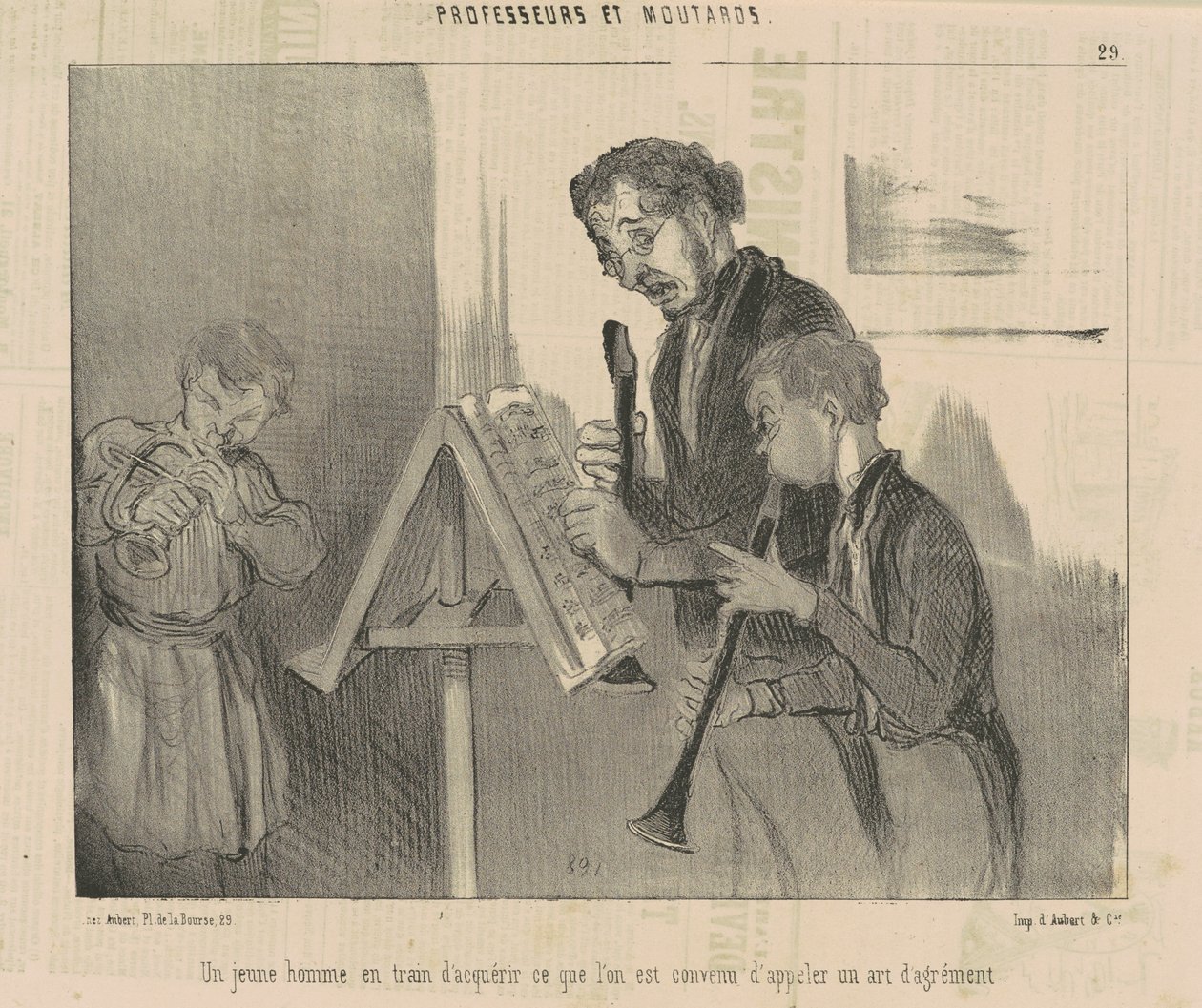 Mladý muž v procesu získávání... umění potěšení od Honoré Daumier