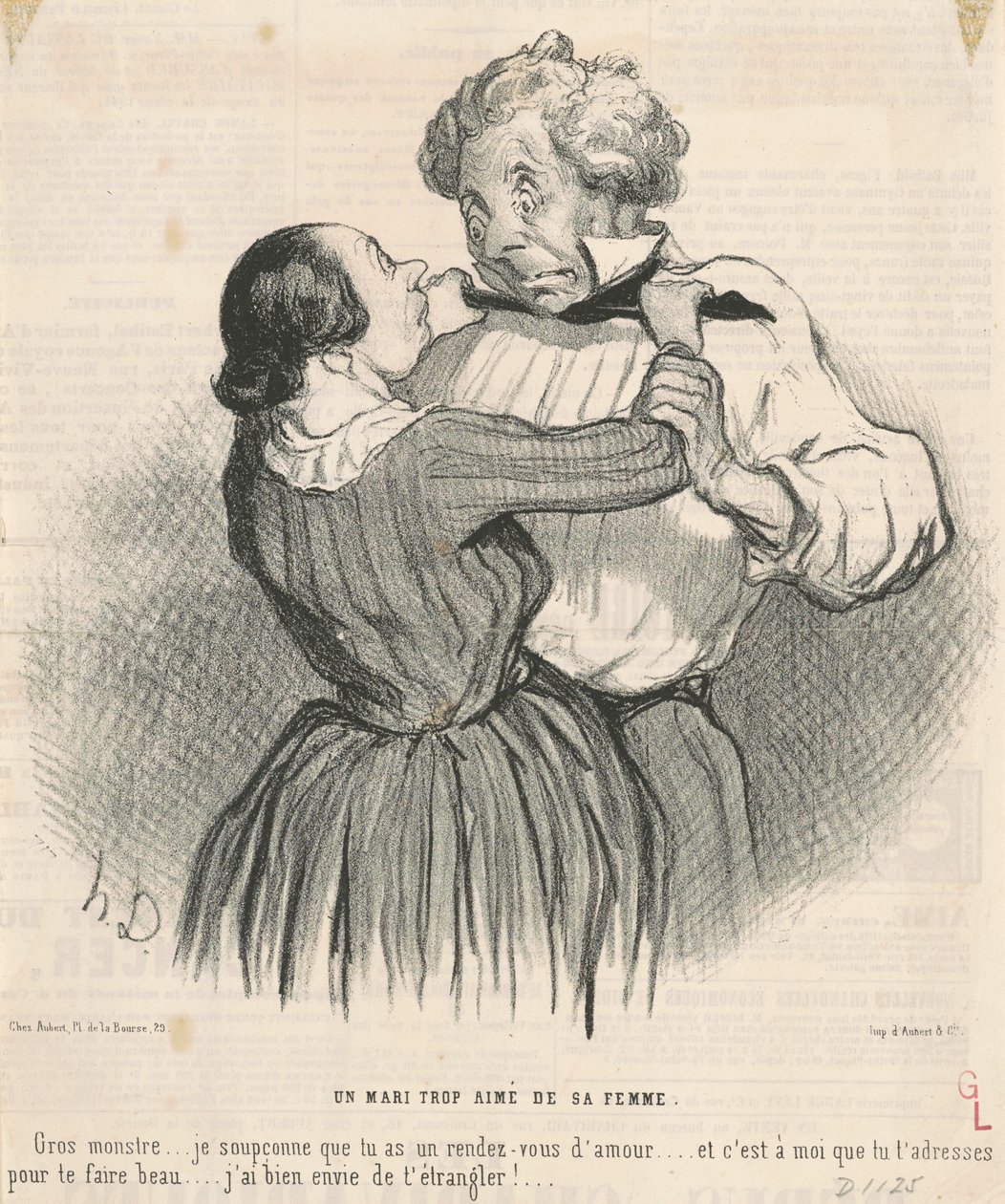 Manžel příliš milovaný svou ženou od Honoré Daumier