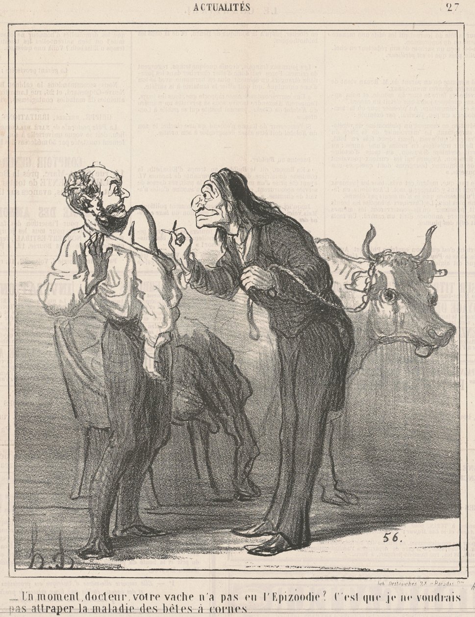 Počkat...vaše kráva neměla propuknutí? ... od Honoré Daumier