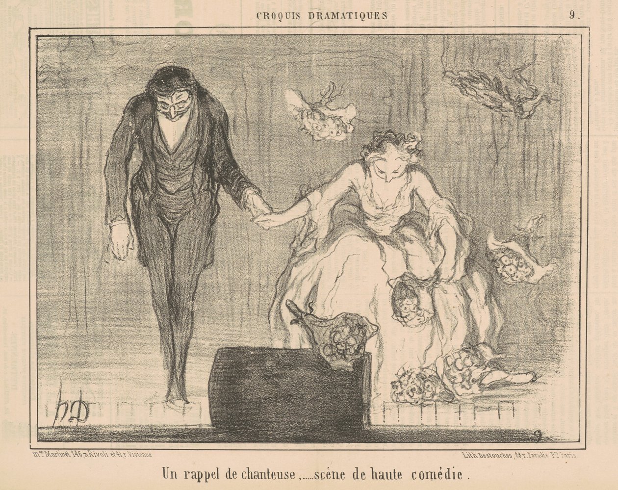 Vzpomínka na zpěváka... od Honoré Daumier