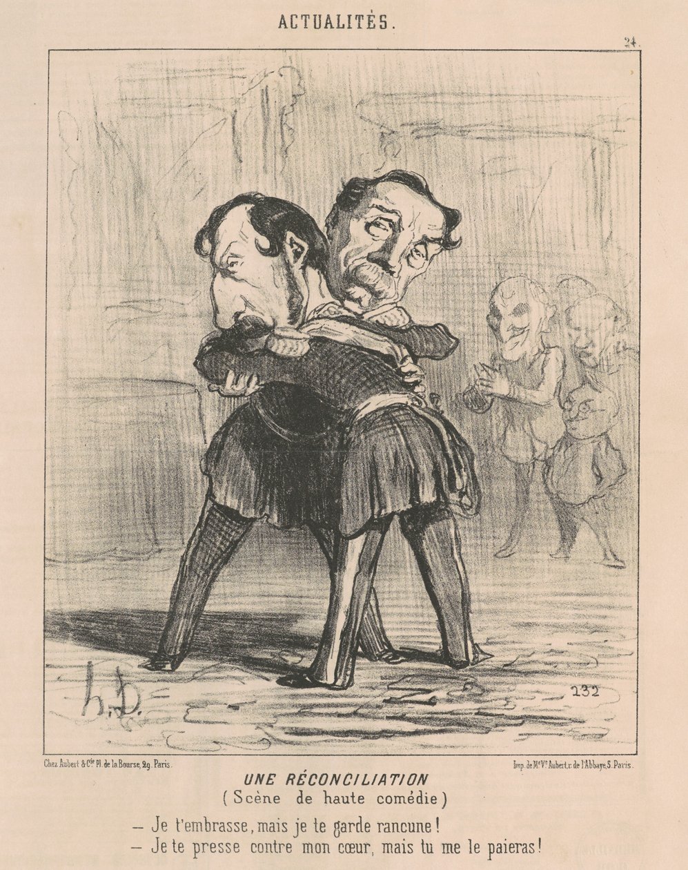 Usmíření, scéna vrcholné komedie... od Honoré Daumier