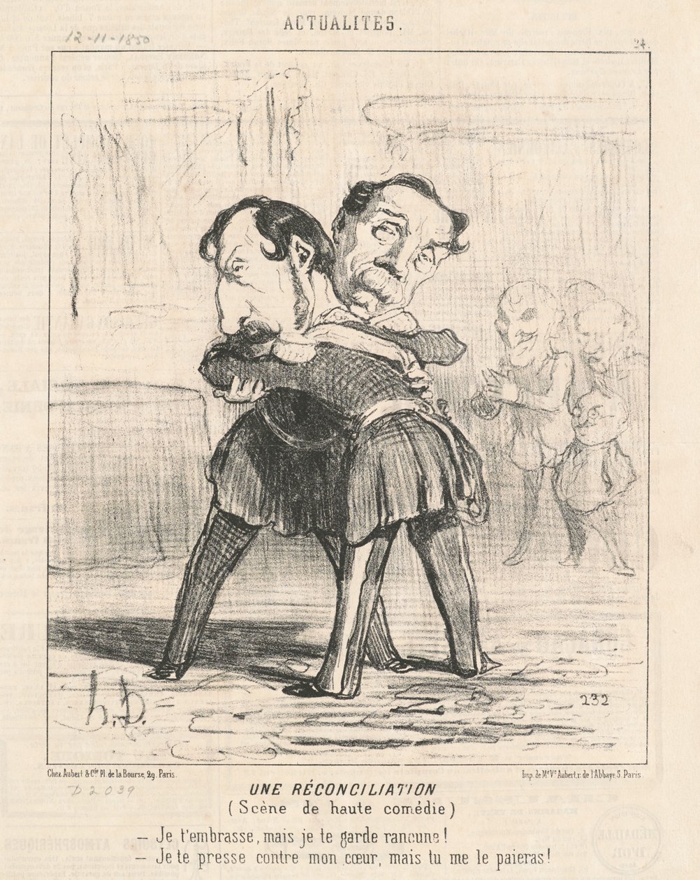 Usmíření, scéna vrcholné komedie... od Honoré Daumier