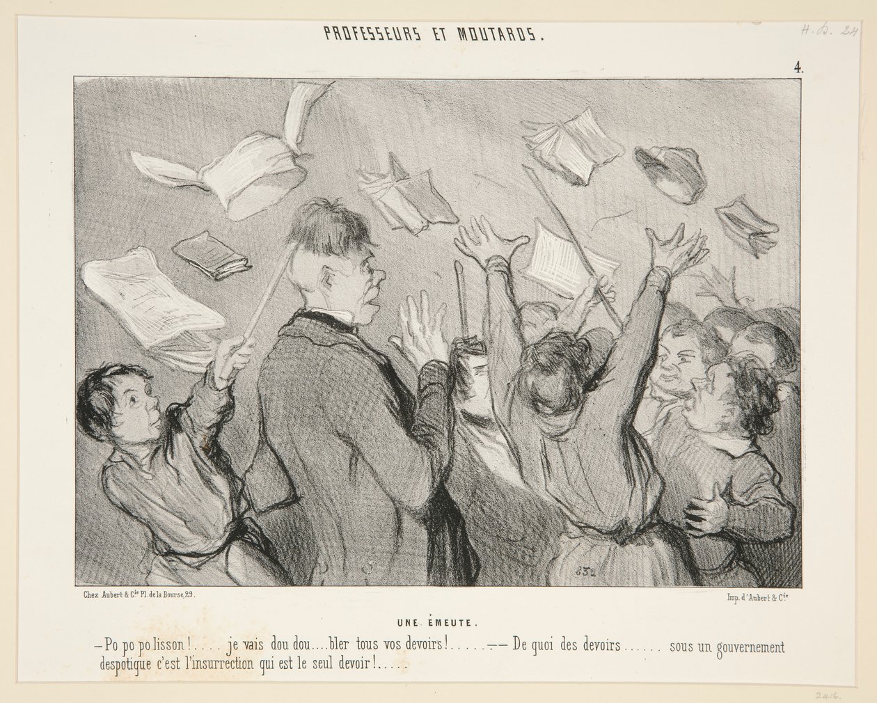 vzpoura; #4 profesorů a hořčice od Honoré Daumier