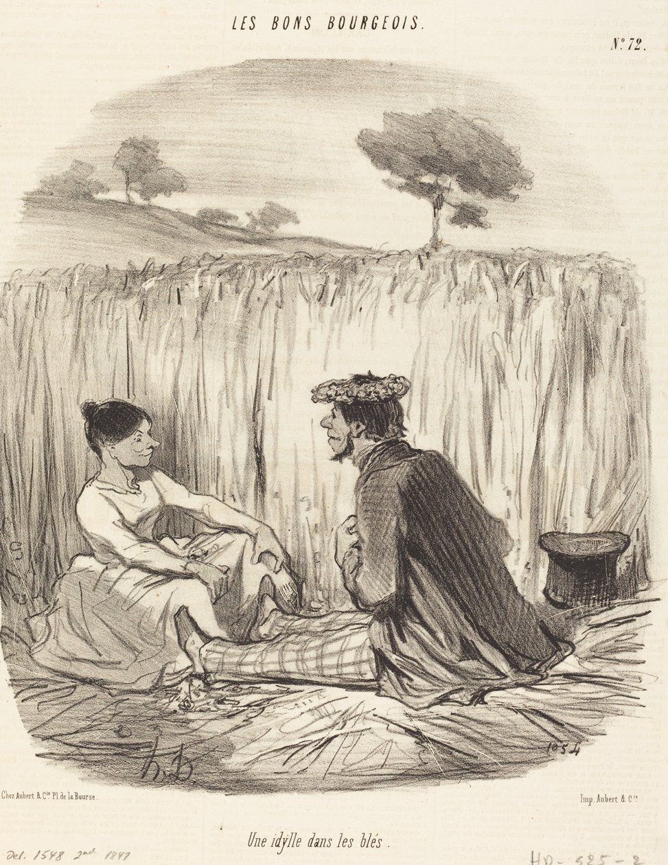 Idylka v pšenici od Honoré Daumier