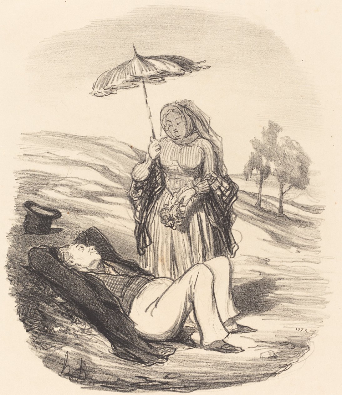 Manželská procházka od Honoré Daumier