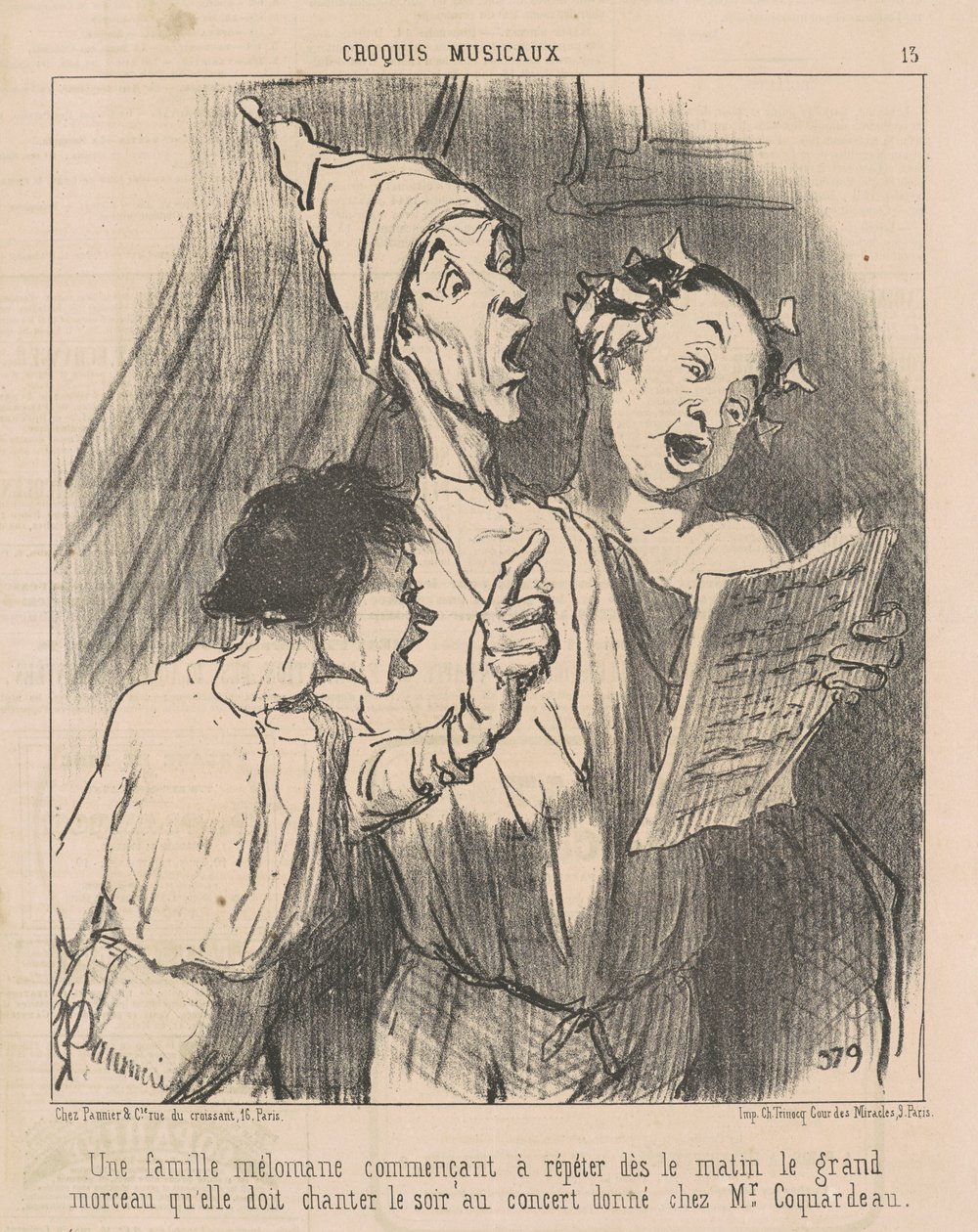 Rodina milující hudbu... od Honoré Daumier