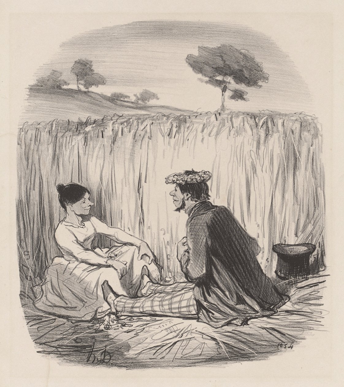 Idyla v pšenici od Honoré Daumier