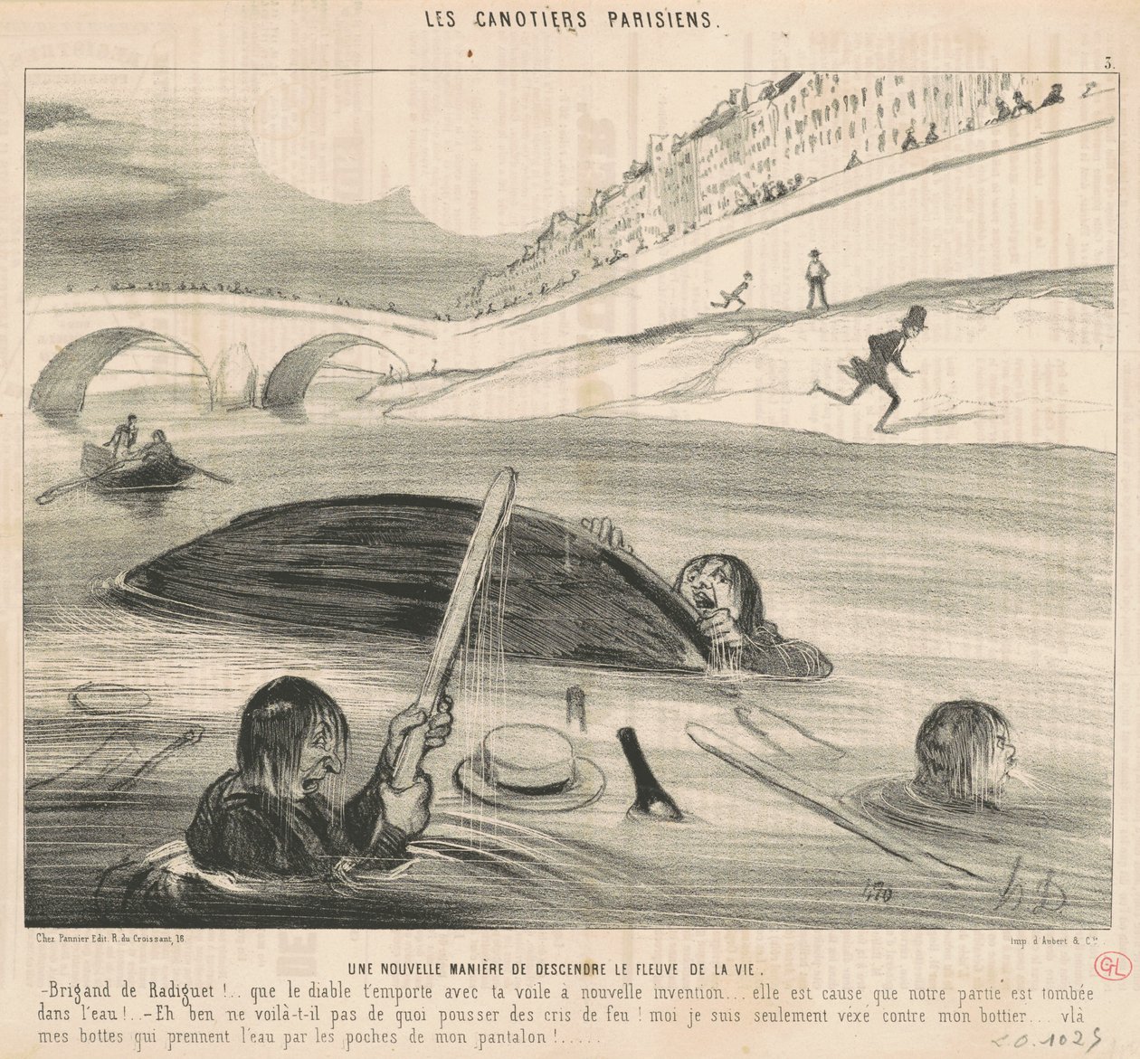 Nový způsob, jak sestoupit po řece života od Honoré Daumier