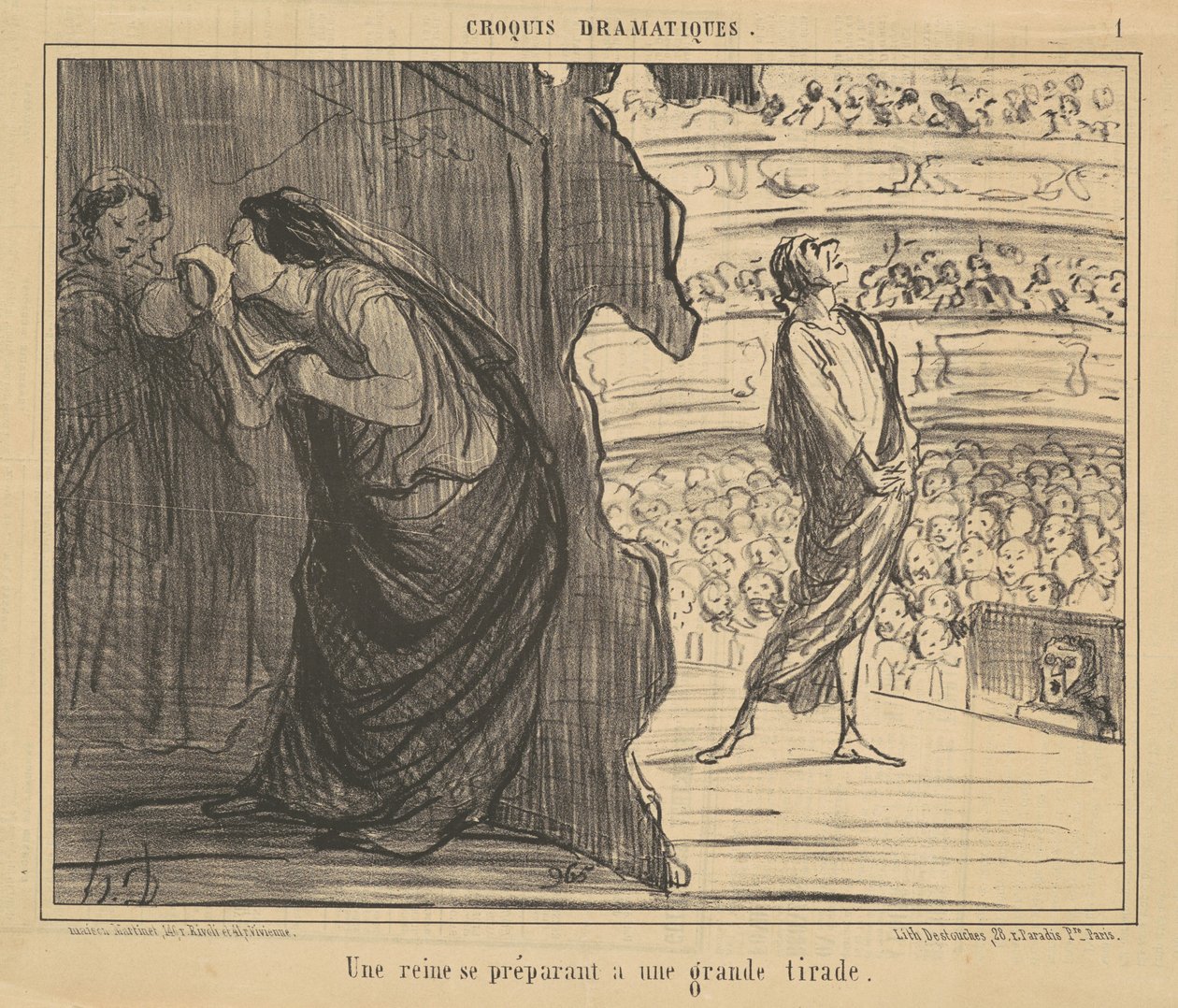 Královna se připravuje na velkou tirádu od Honoré Daumier