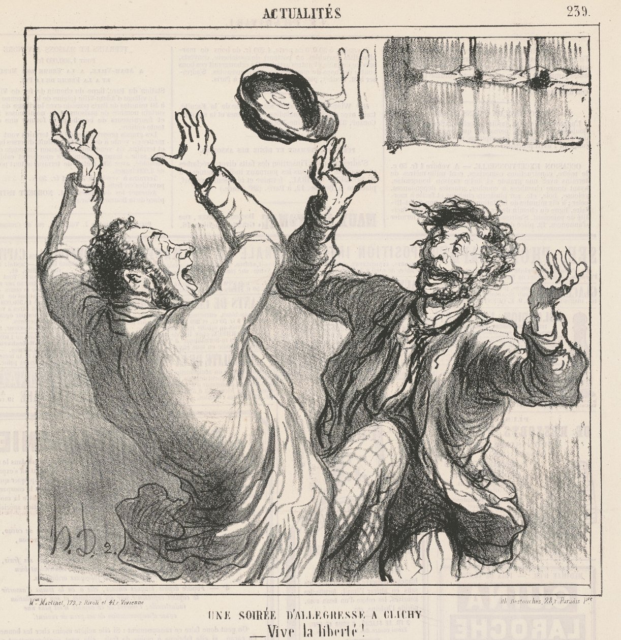 Večer radosti v Clichy od Honoré Daumier
