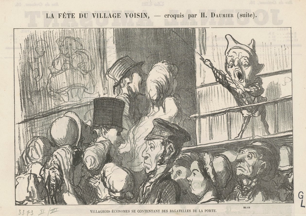 Spořiví vesničané spokojení sami se sebou...; Na venkově žádné stávky kočích... od Honoré Daumier