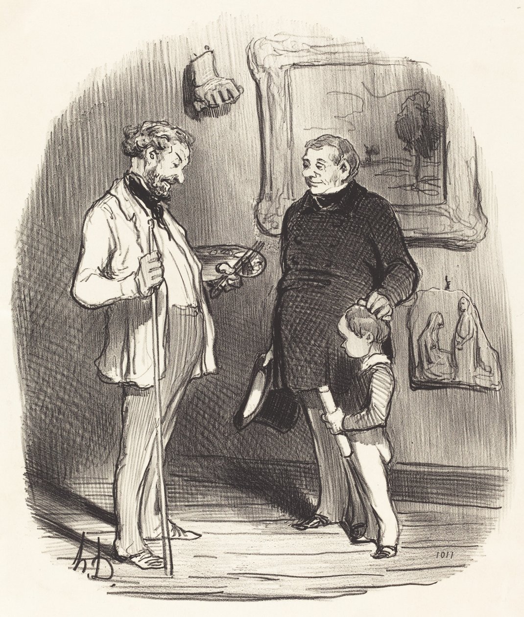 Tady máš můj maličký... jestli nemá dost prostředků... od Honoré Daumier