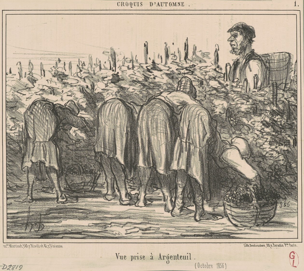 Pohled pořízený v Argenteuil (říjen 1856) od Honoré Daumier