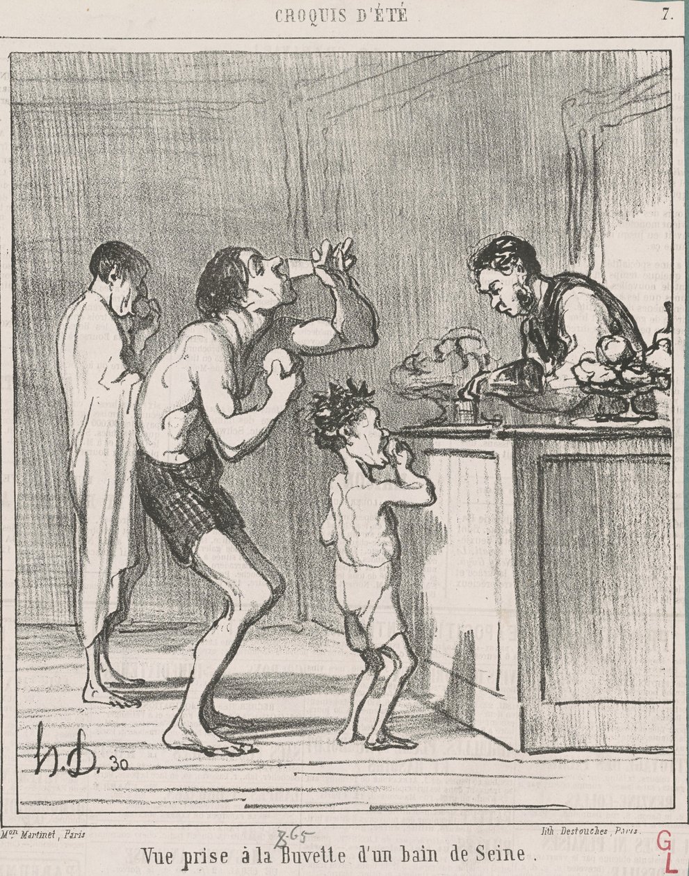 Pohled na osvěžující bar ve vaně od Honoré Daumier