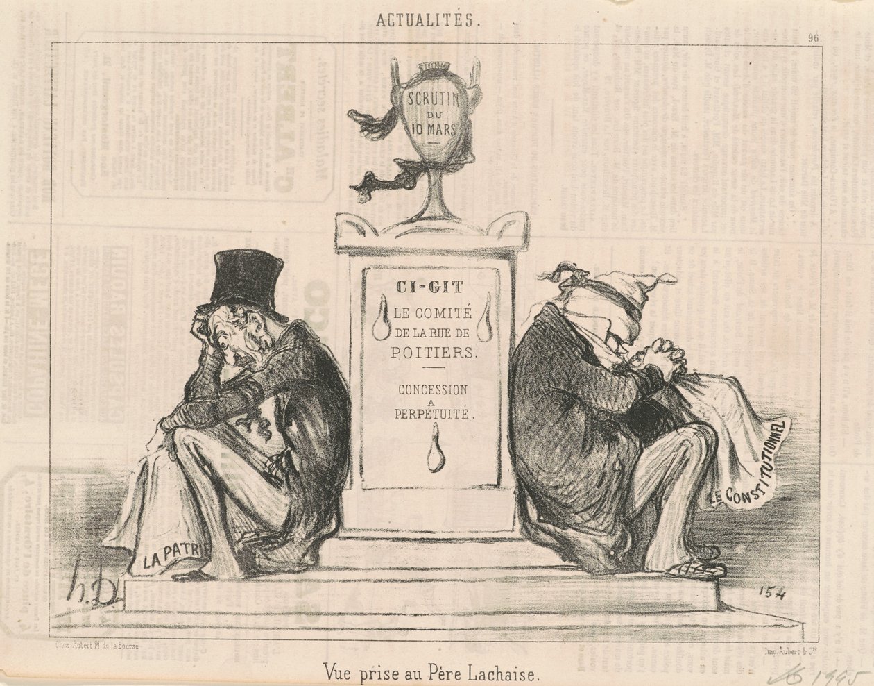 Pohled pořízený na Père Lachaise od Honoré Daumier