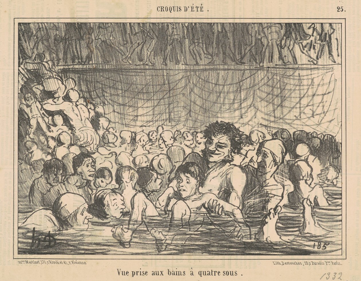 Pohled na čtyři-sous lázně od Honoré Daumier