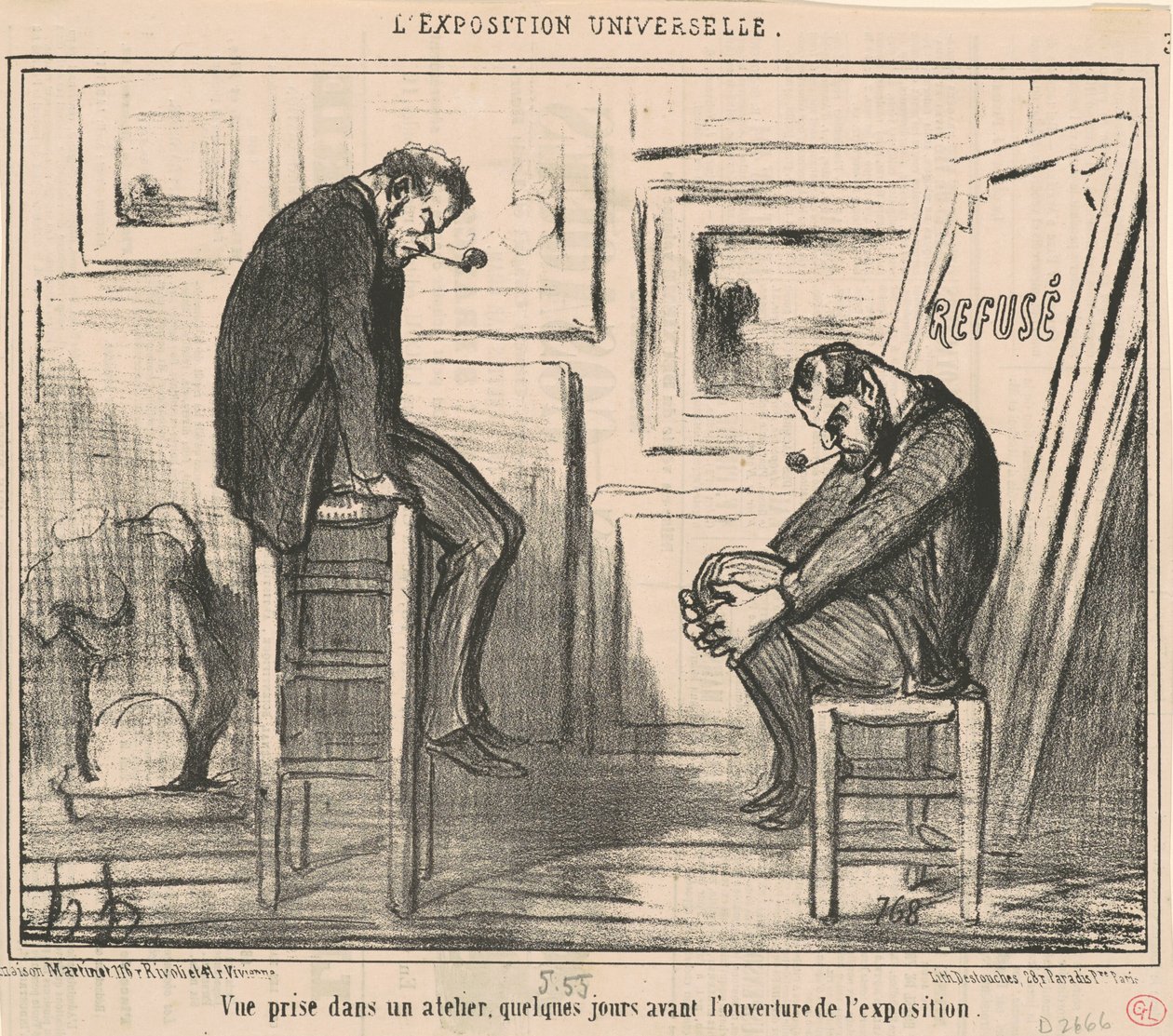 Pohled z dílny... od Honoré Daumier
